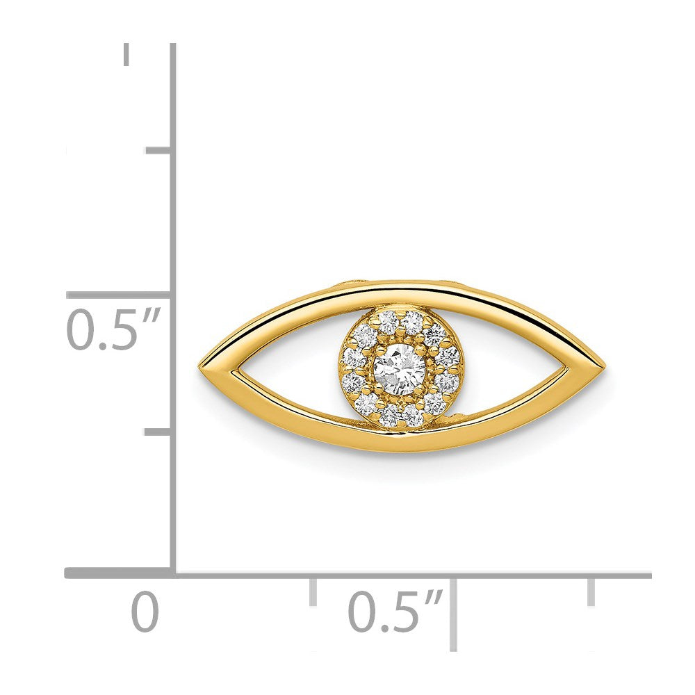 14ky 1/8ct. Diamond Evil Eye Chain Slide
