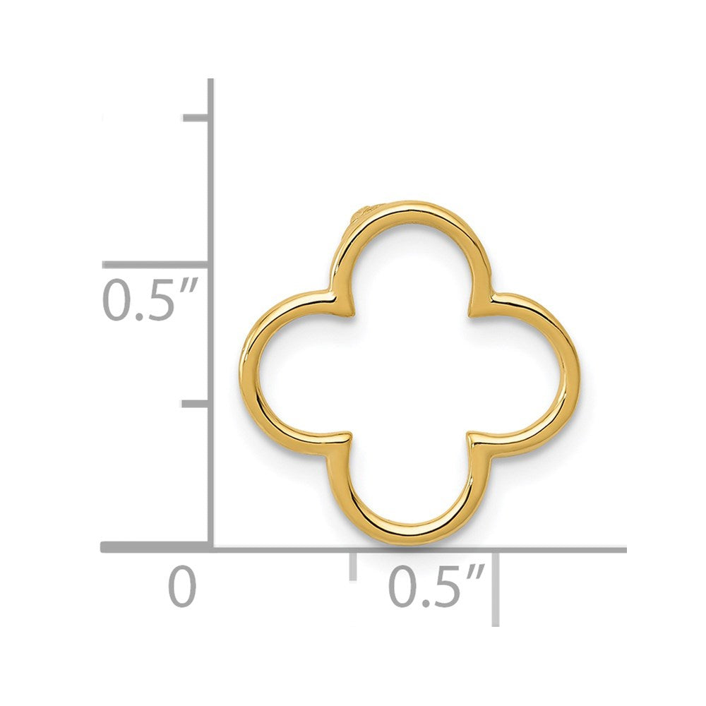 14k Yellow Gold 14k Small Quatrefoil Design Chain Slide