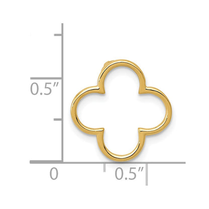 14k Yellow Gold 14k Small Quatrefoil Design Chain Slide