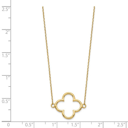 14k Yellow Gold Small necklace Quatrefoil Design