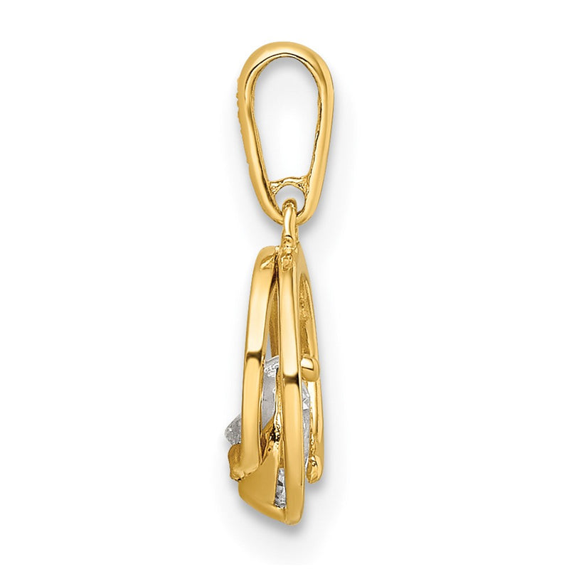 14K Yellow Gold Cz Pendant