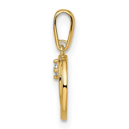 14k Yellow Gold 14K CZ Circle Pendant