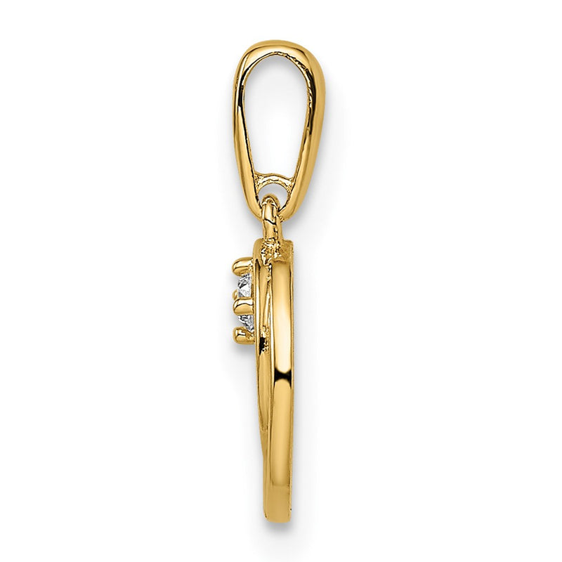 14k Yellow Gold 14K CZ Circle Pendant