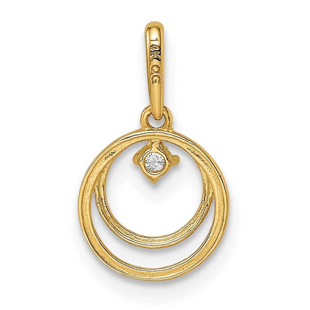 14k Yellow Gold 14K CZ Circle Pendant