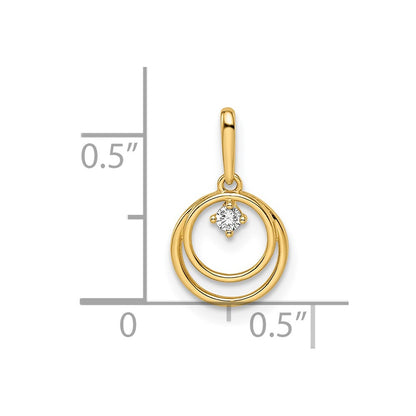 14k Yellow Gold 14K CZ Circle Pendant