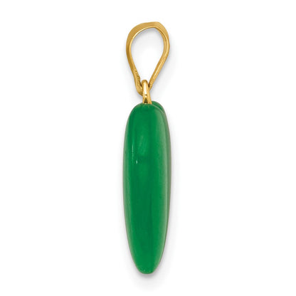 14K Yellow Gold Polished Jade Heart Pendant