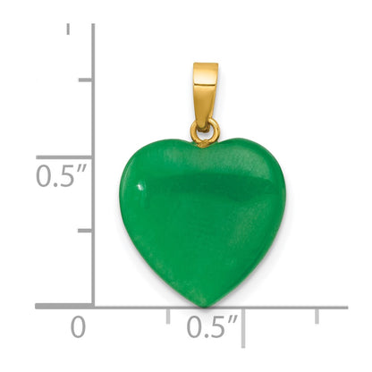 14K Yellow Gold Polished Jade Heart Pendant