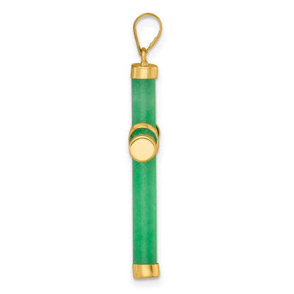 14K Yellow Gold Polished Jade X Cross Pendant