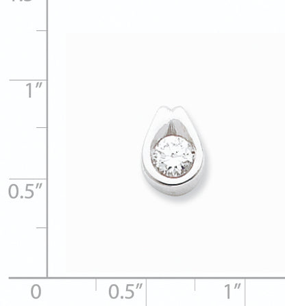 14k White Gold AA Diamond Chain Slide
