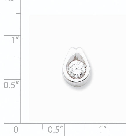 14k White Gold AA Diamond Chain Slide