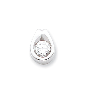 14k White Gold AA Diamond Chain Slide