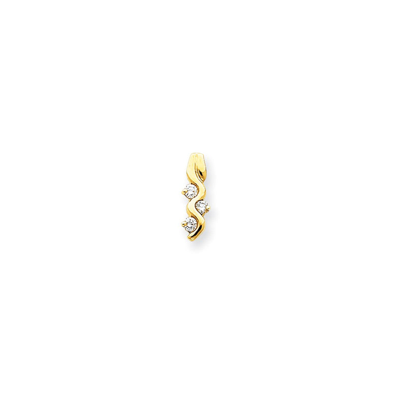 14K Yellow Gold AA Real Diamond chain slide