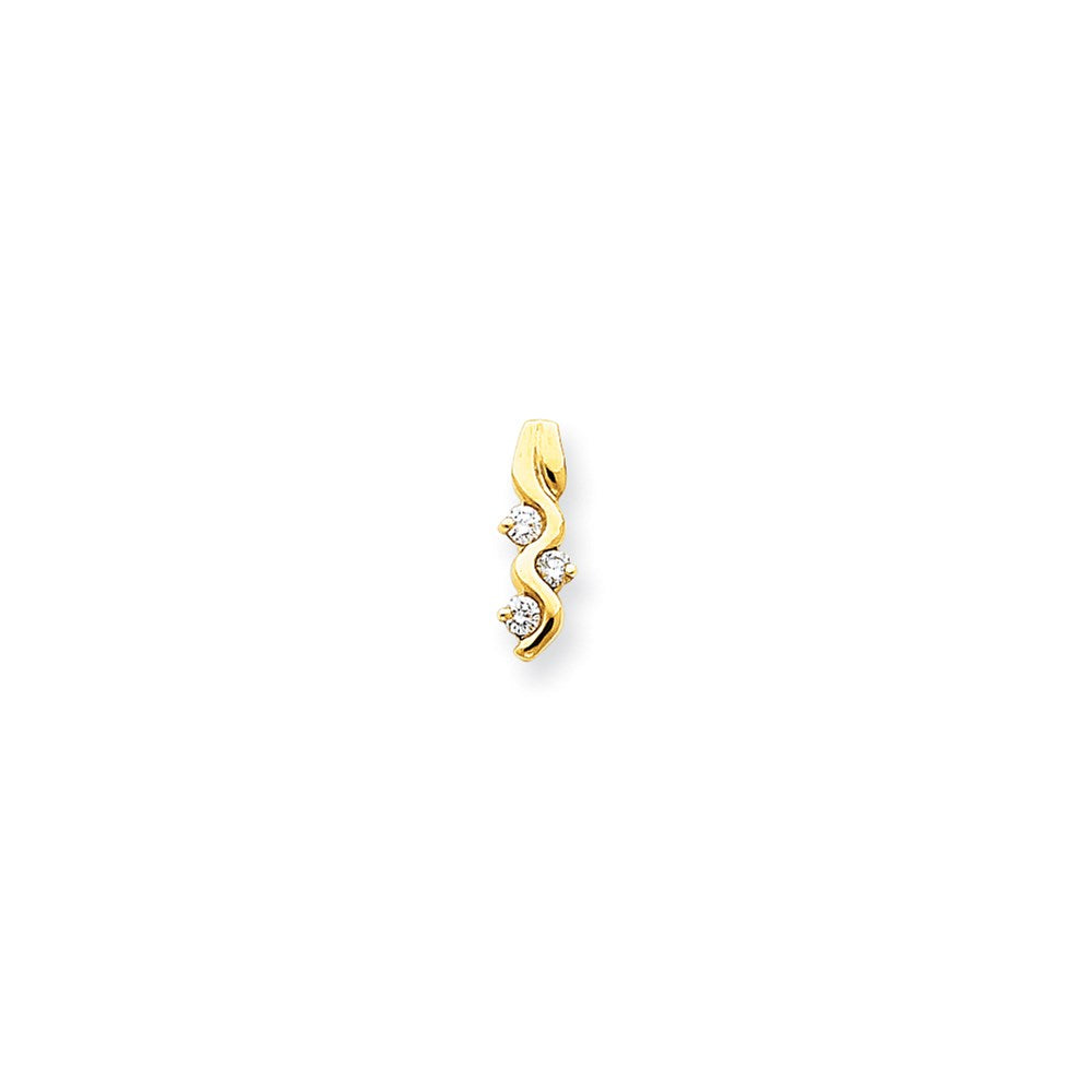 14K Yellow Gold AAA Real Diamond chain slide