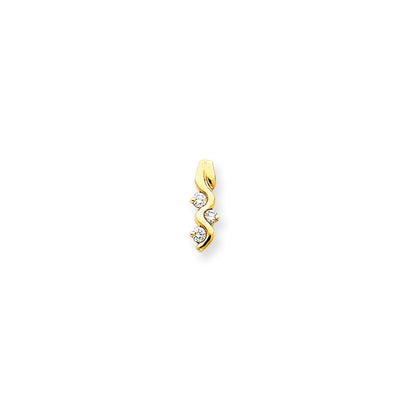 14K Yellow Gold AAA Real Diamond chain slide