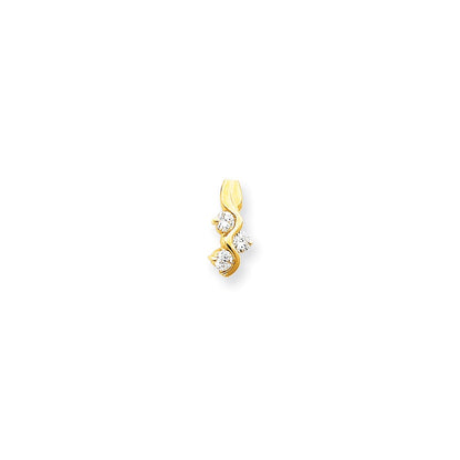 14K Yellow Gold AA Real Diamond chain slide