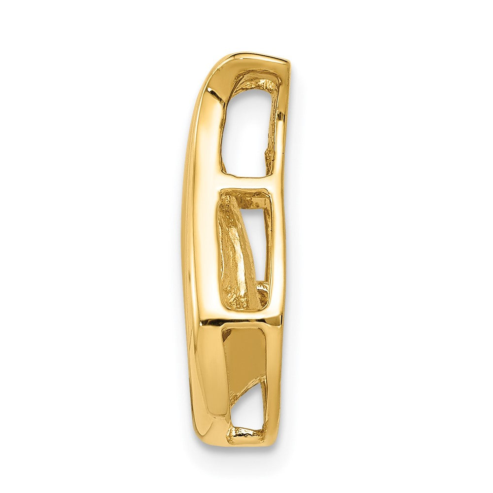 14K Yellow Gold 3.4mm A Diamond Teardrop Shape Chain Slide