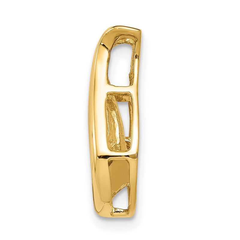 14K Yellow Gold 3.4mm A Diamond Teardrop Shape Chain Slide