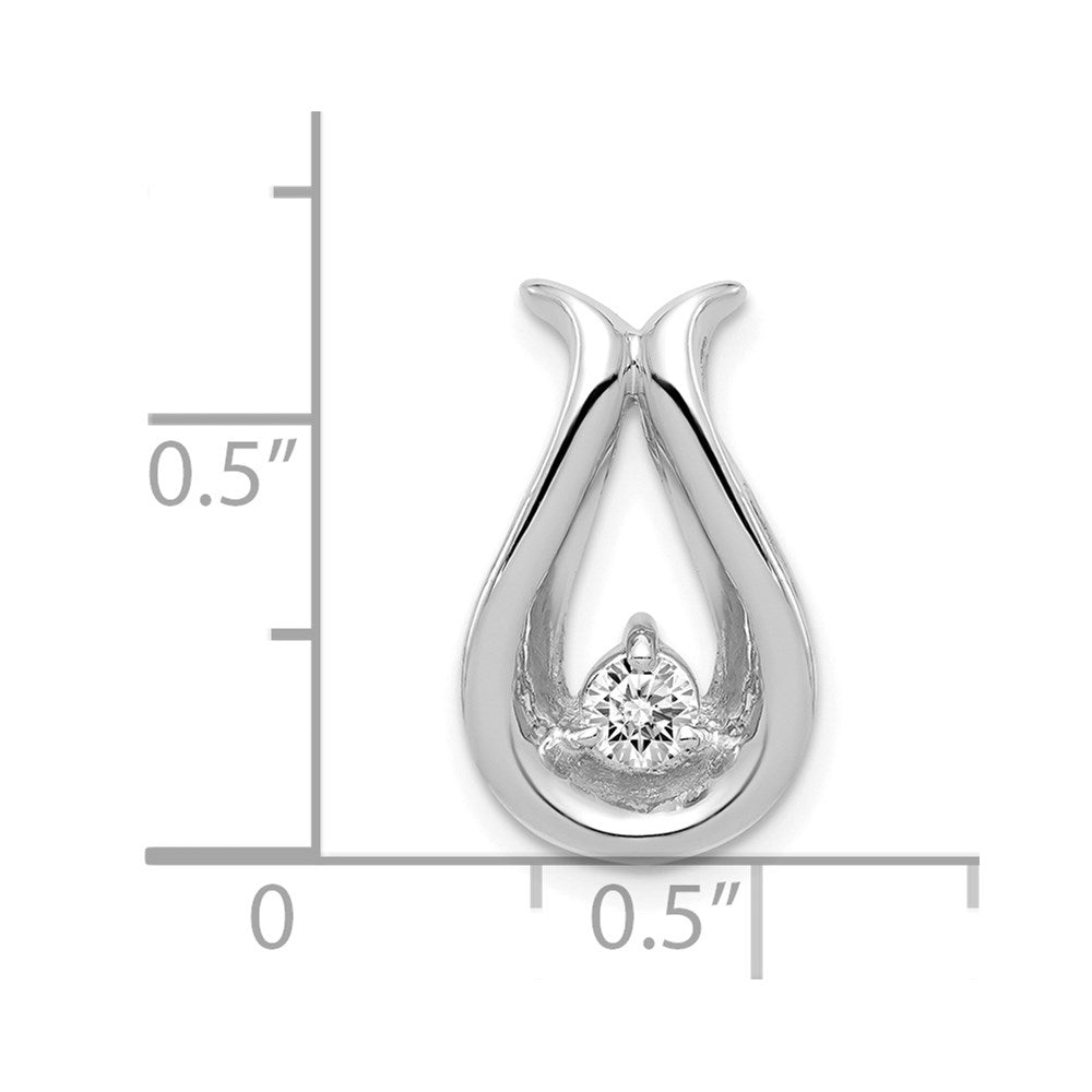 14k White Gold 3.4mm VS Diamond Teardrop Shape Chain Slide