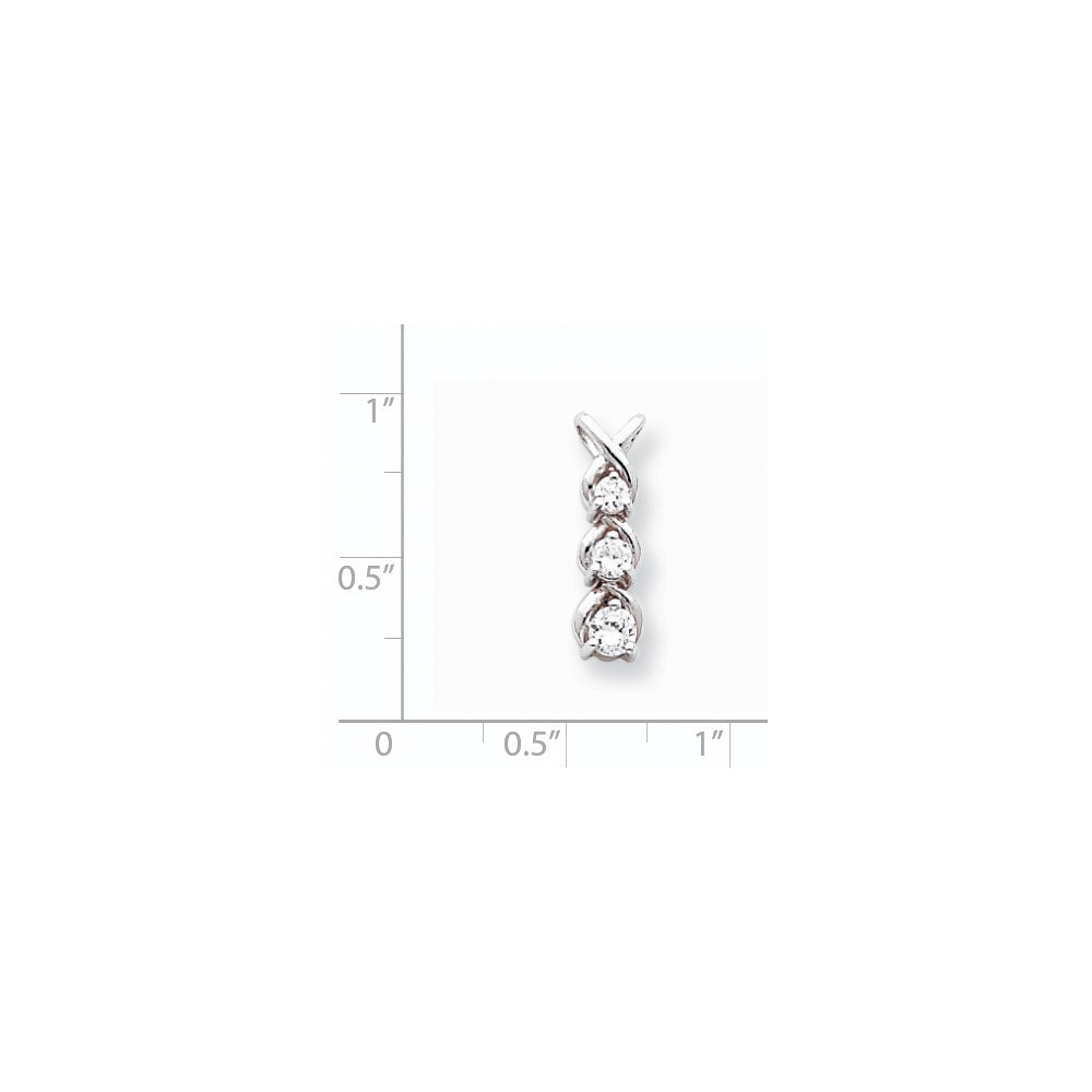 14k White Gold A Diamond chain slide