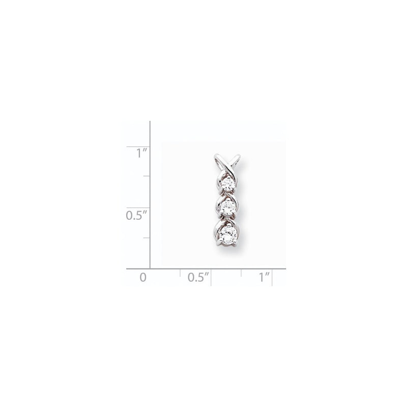 14k White Gold A Diamond chain slide