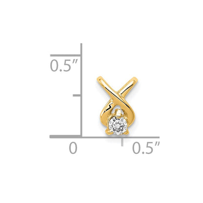 14K Yellow Gold 2.9mm Aaa Diamond Chain Slide