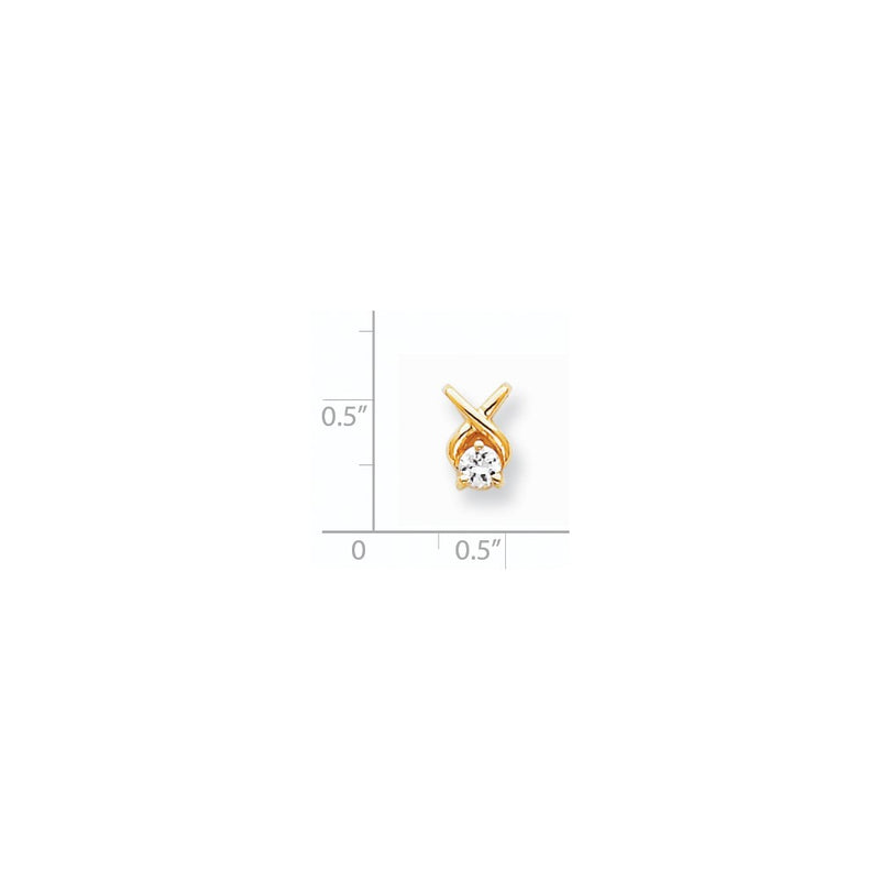 14K Yellow Gold AA Real Diamond Chain Slide
