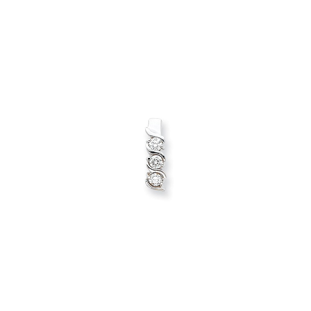 14k White Gold AAA Real Diamond chain slide