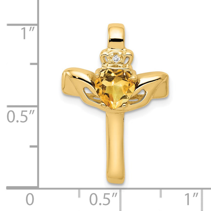 14k-6mm-claddagh-citrine-aa-diamond-cross-pendant-xp753ci-aa