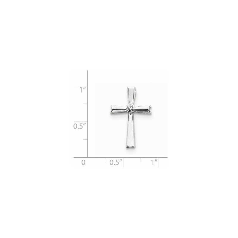 14k White Gold AA Diamond Cross Pendant