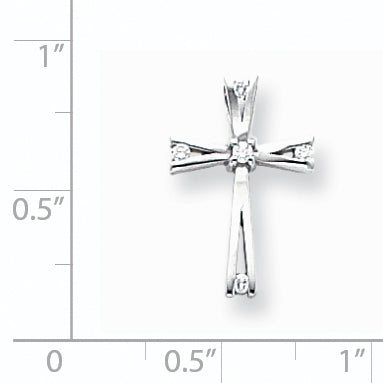 14k White Gold A Diamond cross pendant