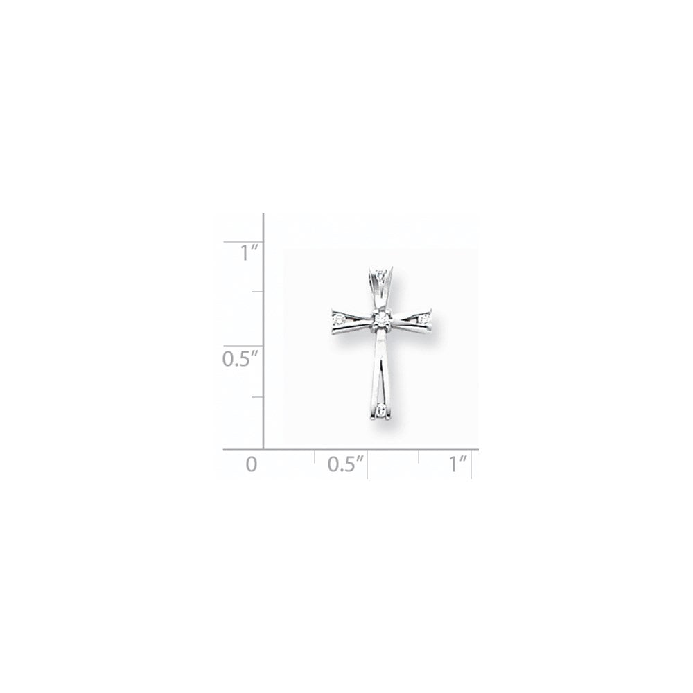 14k White Gold AAA Diamond cross pendant