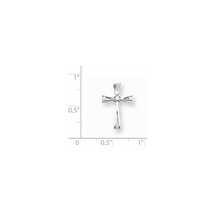 14k White Gold AAA Diamond cross pendant
