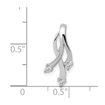 14k White Gold AAA Diamond 3 1.6mm Stone Twisted Chain Slide