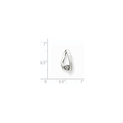 14k White Gold VS Diamond chain slide