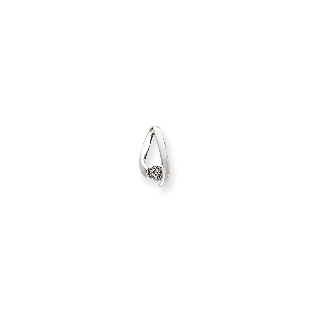 14k White Gold VS Diamond chain slide