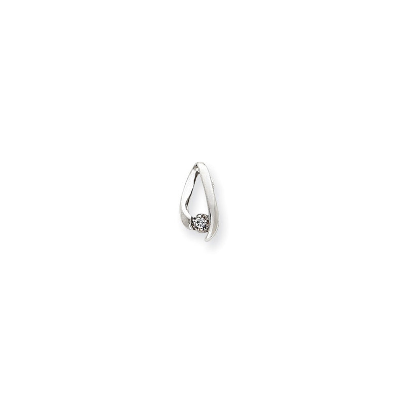 14k White Gold VS Diamond chain slide