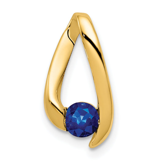 14K Yellow Gold 4mm Sapphire Pendant