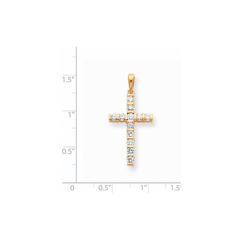 14k VS Diamond cross pendant