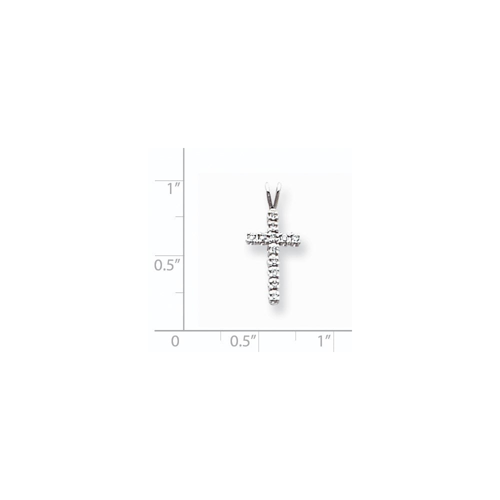 14k White Gold A Diamond cross pendant