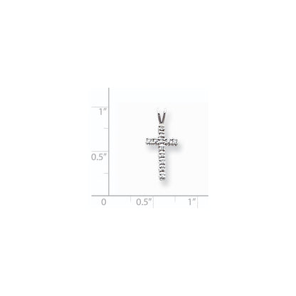 14k White Gold A Diamond cross pendant