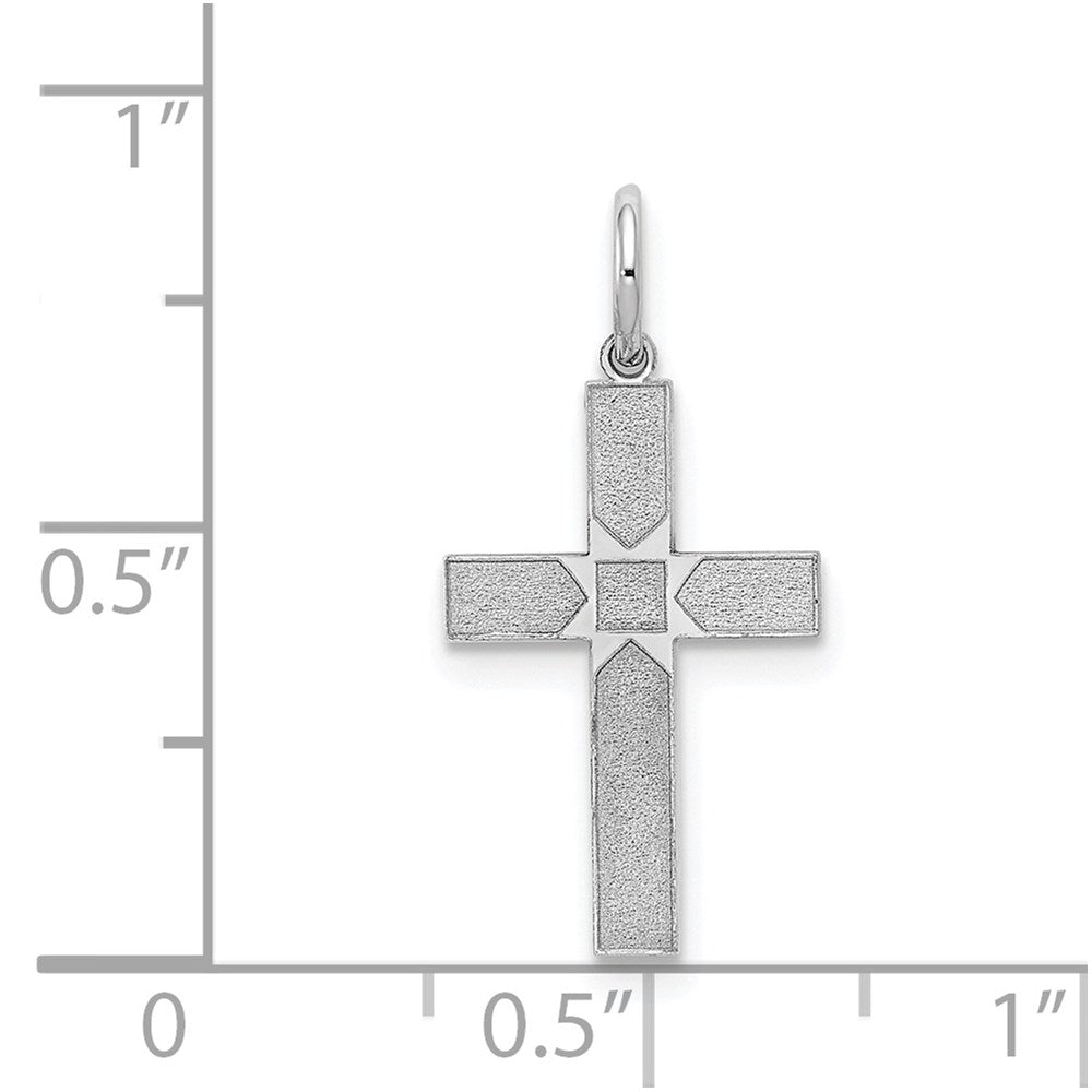 14k White Gold 14K White Gold Laser Designed Cross Pendant