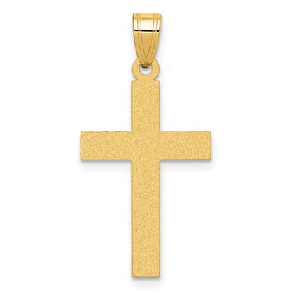 14k Yellow Gold 14k Sandblasted Cross Pendant