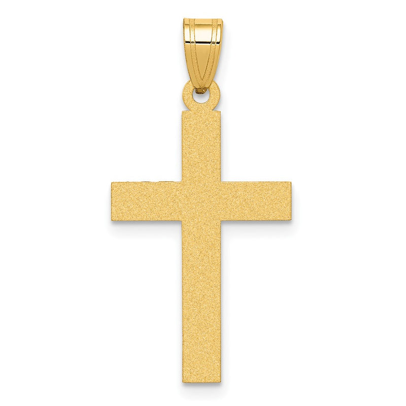 14k Yellow Gold 14k Sandblasted Cross Pendant