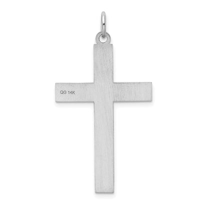 14k White Gold 14K White Gold Laser Designed Cross Pendant