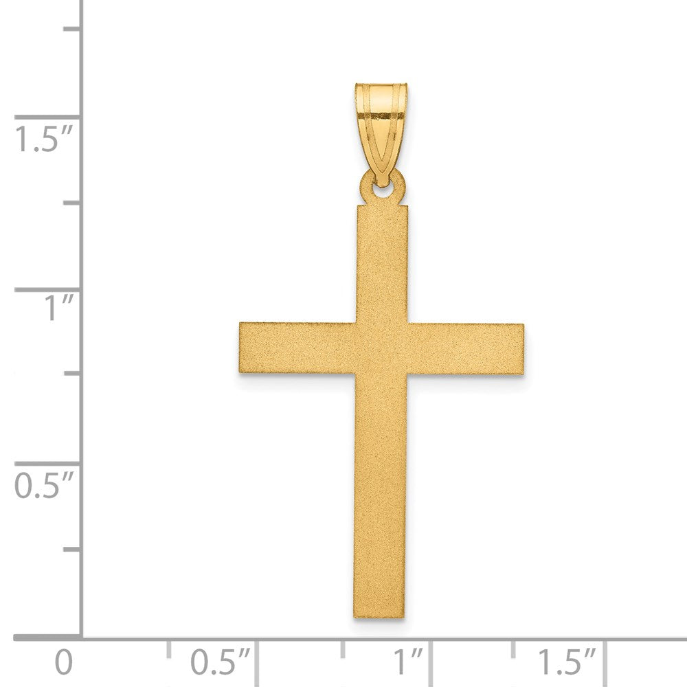 14k Yellow Gold 14k Sandblasted Cross Pendant