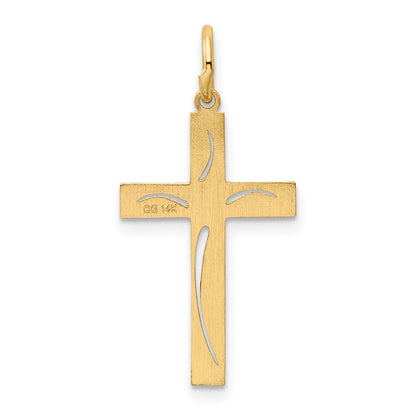 14k Yellow Gold 14K Laser Designed Cross Charm