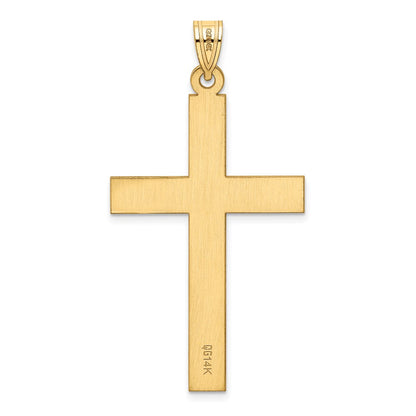 14k Yellow Gold 14k Sandblasted Cross Pendant