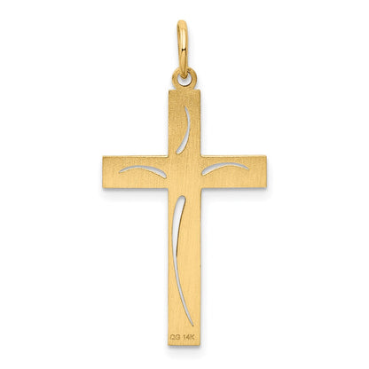 14k Yellow Gold 14K Laser Designed Cross Pendant