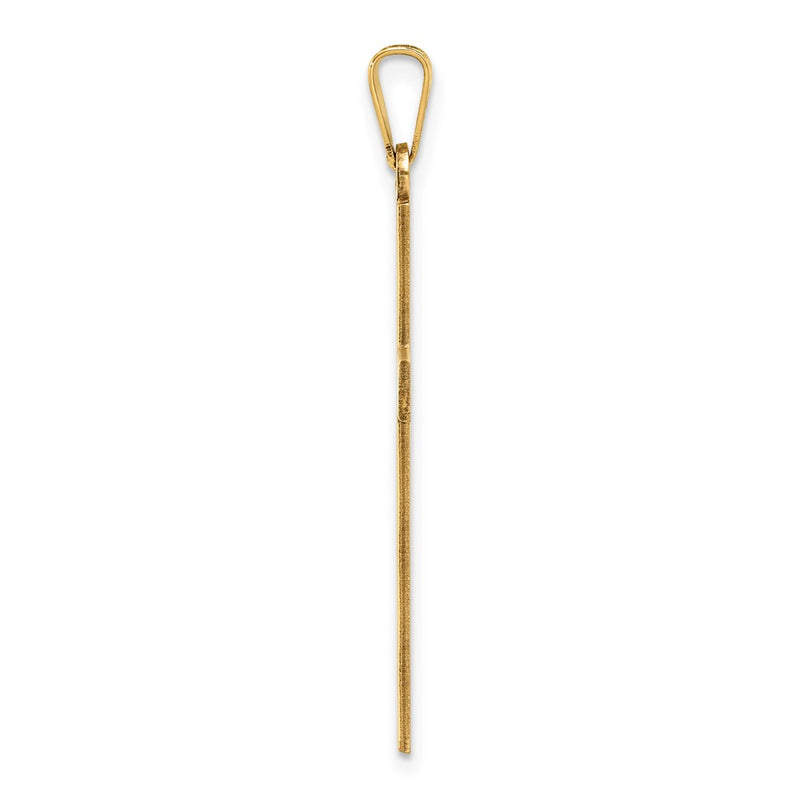 14k Yellow Gold 14k Solid Laser Etched Cross Pendant