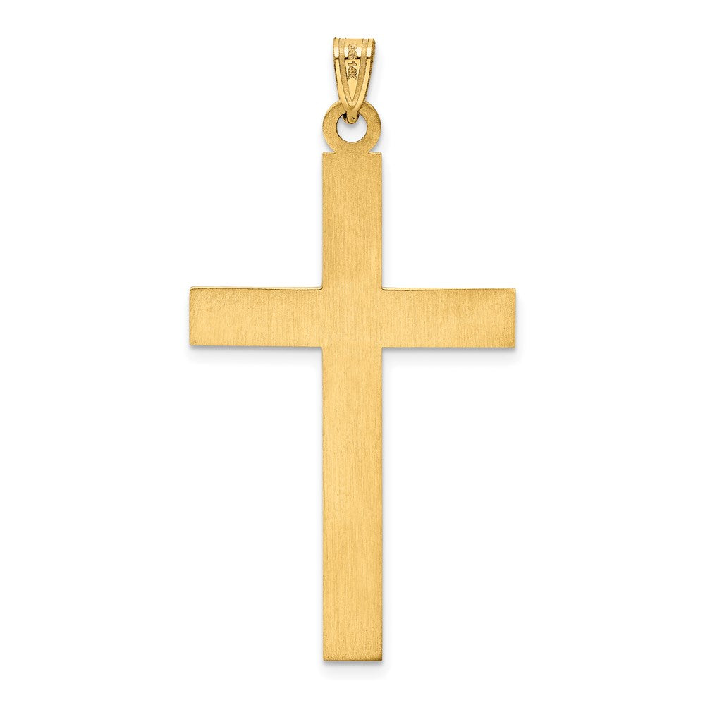 14k Yellow Gold 14k Solid Laser Etched Cross Pendant